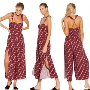 Seafolly EUC Water Garden Antique Paisley Jumpsuit Size Small Russet Color